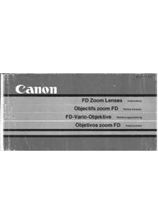 Canon FD Lenses manual. Camera Instructions.